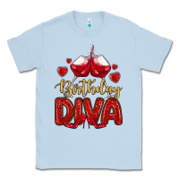 Dusty Blue birthday diva Classic Tee - MaliasSmallBusiness