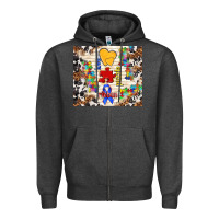 Charcoal Heather love puzzle ribbon Zipper Hoodie - TumblerDesignByShophia