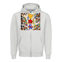 Dove Grey love puzzle ribbon Zipper Hoodie - TumblerDesignByShophia