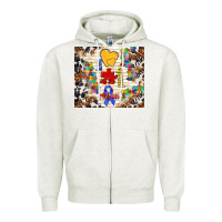 Oatmeal Heather love puzzle ribbon Zipper Hoodie - TumblerDesignByShophia