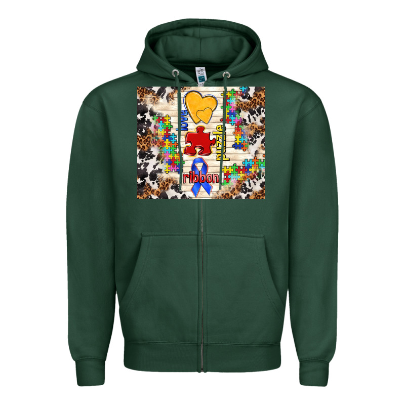 Love Puzzle Ribbon Zipper Hoodie by TumblerDesignByShophia | Teevron