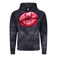 Cloud Black lips mark Vintage Hoodie - NancyCooperArtShop