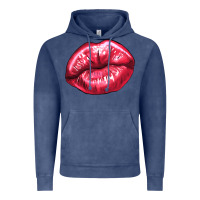 Vintage Denim lips mark Vintage Hoodie - NancyCooperArtShop