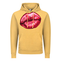 Vintage Mustard lips mark Vintage Hoodie - NancyCooperArtShop