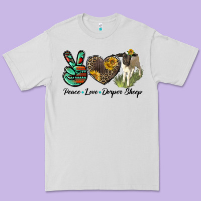 Peace Love Dorper Sheep Premium Tee Designed By Lillyallendesigns