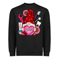 Black valentines day dentist gnome Heavyweight Sweatshirt - RanaPortraitStore