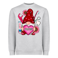 Heather Grey valentines day dentist gnome Heavyweight Sweatshirt - RanaPortraitStore