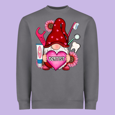 Valentines Day Dentist Gnome Heavyweight Sweatshirt Designed By Ranaportraitstore