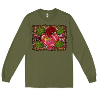 Army Green Western Background Valentine's Day Long Sleeve Tee - RanaPortraitStore