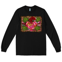 Black Western Background Valentine's Day Long Sleeve Tee - RanaPortraitStore