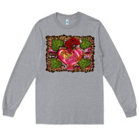 Heather Grey Western Background Valentine's Day Long Sleeve Tee - RanaPortraitStore