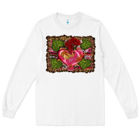 White Western Background Valentine's Day Long Sleeve Tee - RanaPortraitStore