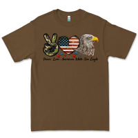 Cacao Peace Love American White Sea Eagle Premium Tee - LillyAllenDesigns