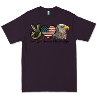 Plum Peace Love American White Sea Eagle Premium Tee - LillyAllenDesigns