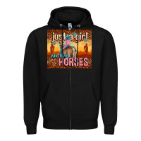 Just A Girl Who Loves Horses Zipper Hoodie | Teevron