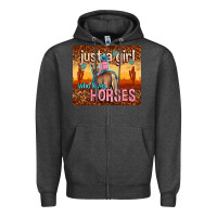 Charcoal Heather just a girl who loves horses Zipper Hoodie - TumblerDesignByShophia