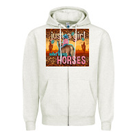 Oatmeal Heather just a girl who loves horses Zipper Hoodie - TumblerDesignByShophia