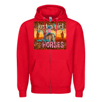 Red just a girl who loves horses Zipper Hoodie - TumblerDesignByShophia