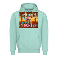 Seafoam just a girl who loves horses Zipper Hoodie - TumblerDesignByShophia