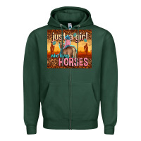 Sports Green just a girl who loves horses Zipper Hoodie - TumblerDesignByShophia