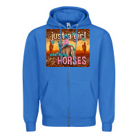 True Royal just a girl who loves horses Zipper Hoodie - TumblerDesignByShophia