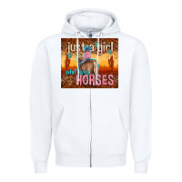 White just a girl who loves horses Zipper Hoodie - TumblerDesignByShophia