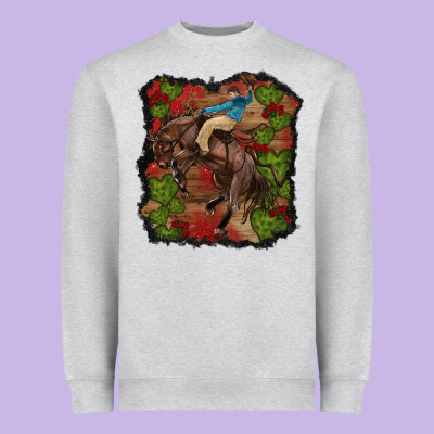 Valentines Day Cowboy Cactus Rose Heavyweight Sweatshirt Designed By Ranaportraitstore