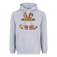 Heather Grey Western Easter bunny name frame Heavyweight Hoodie - OliviaCreatesArt