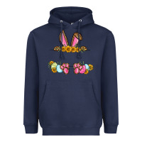 Navy Western Easter bunny name frame Heavyweight Hoodie - OliviaCreatesArt