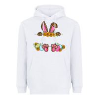 White Western Easter bunny name frame Heavyweight Hoodie - OliviaCreatesArt