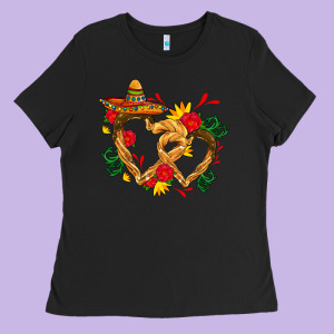 Churros With Love And Sombrero Ladies Tee Designed By Adodesignshop