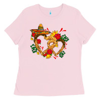 Bubblegum Pink Churros with love and sombrero Ladies Tee - AdoDesignShop