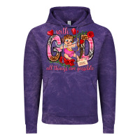 Cloud Purple with god all things are possible Vintage Hoodie - NancyCooperArtShop