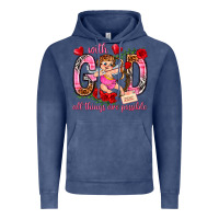 Vintage Denim with god all things are possible Vintage Hoodie - NancyCooperArtShop