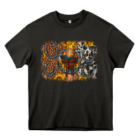 Asphalt saddle sunflower horseshoe cowhide leopard background Heavy Core Tee - Artiststas