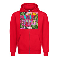 Red hello summer with cowhide Zipper Hoodie - TumblerDesignByShophia