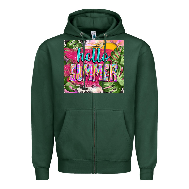 Hello Summer With Cowhide Zipper Hoodie by TumblerDesignByShophia | Teevron