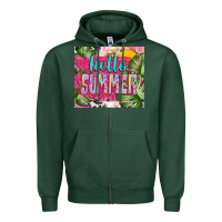 Sports Green hello summer with cowhide Zipper Hoodie - TumblerDesignByShophia