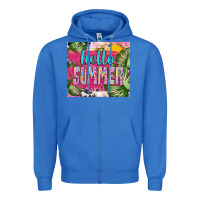 True Royal hello summer with cowhide Zipper Hoodie - TumblerDesignByShophia