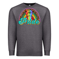 Charcoal Heather pride rainbow Premium Sweatshirt - OliviaCreatesArt