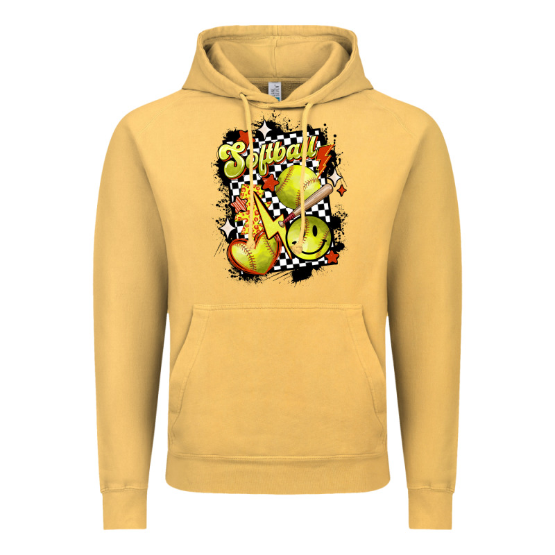 Vintage Softball Vintage Hoodie by MaliasSmallBusiness | Teevron
