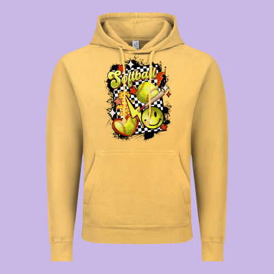 Vintage Softball Vintage Hoodie Designed By Maliassmallbusiness