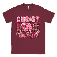 Burgundy christmas vibes pink Classic Tee - MaliasSmallBusiness