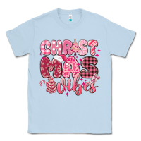 Dusty Blue christmas vibes pink Classic Tee - MaliasSmallBusiness