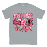 Heather Grey christmas vibes pink Classic Tee - MaliasSmallBusiness
