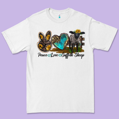 Peace Love Suffolk Sheep Premium Tee Designed By Lillyallendesigns