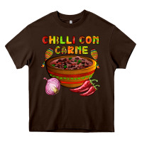 Chocolate Brown chilli con carne  with chilli pepper Heavy Core Tee - AdoDesignShop