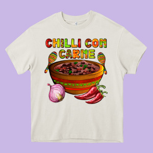 Chilli Con Carne  With Chilli Pepper Heavy Core Tee Designed By Adodesignshop