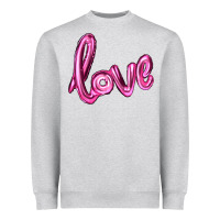 Heather Grey valentines day love balloon Heavyweight Sweatshirt - RanaPortraitStore