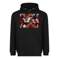 Black cowhide buffalo plaid leopad background Heavyweight Hoodie - CowCowDesign